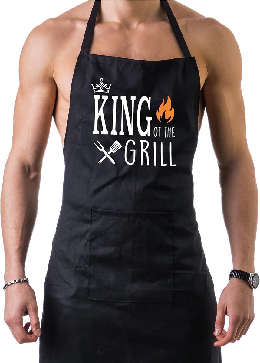 BBQ Schort met Zakken voor Heren - Grillmeester Schort Zwart