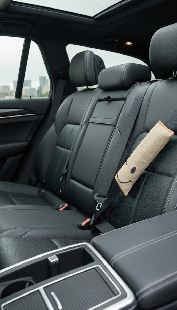 Gordelhoes Kind Beige - Gordelkussen - Gordel Beschermer - Autogordel beschermer - Slaapkussen Auto - Gordelhoes Auto - Nekkussen Kind - Gordelhoezen van Merkloos — afbeelding 2