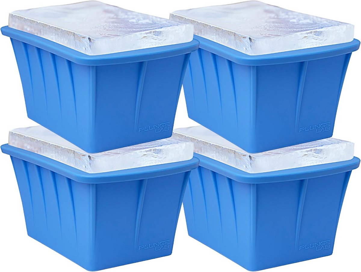 Extra Grote Ijsblokken 8 lb - 4 Pack - Roestvrijstalen Versterkte Siliconen IJsmalen - Geschikt voor Cold Plunge, Koelboxen, Kamperen, Strand, Vis- en Jachttrippen - Herbruikbaar - Vriezerbestendig