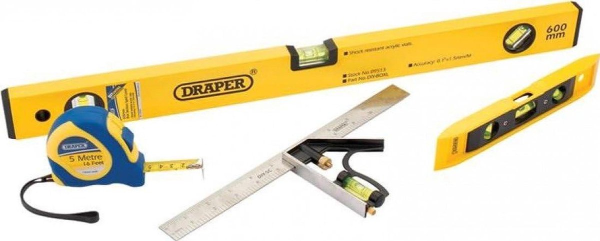 4-delige Meet- en Waterpas Set voor DIY Klusjes