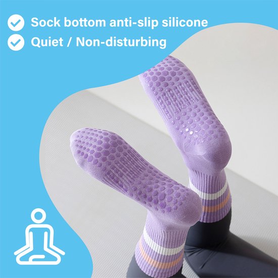 Professionele Yogasokken Dames-5 Paar-Antibacterieel-Antislip-Maat 36-42-Multi Kleuren van Merkloos — afbeelding 3