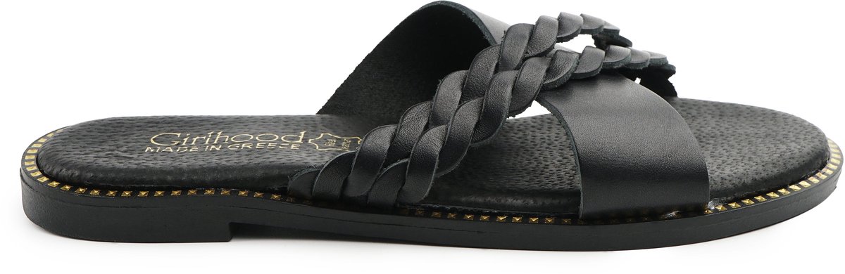 Echt lederen slippers Mikonos zwart - 36
