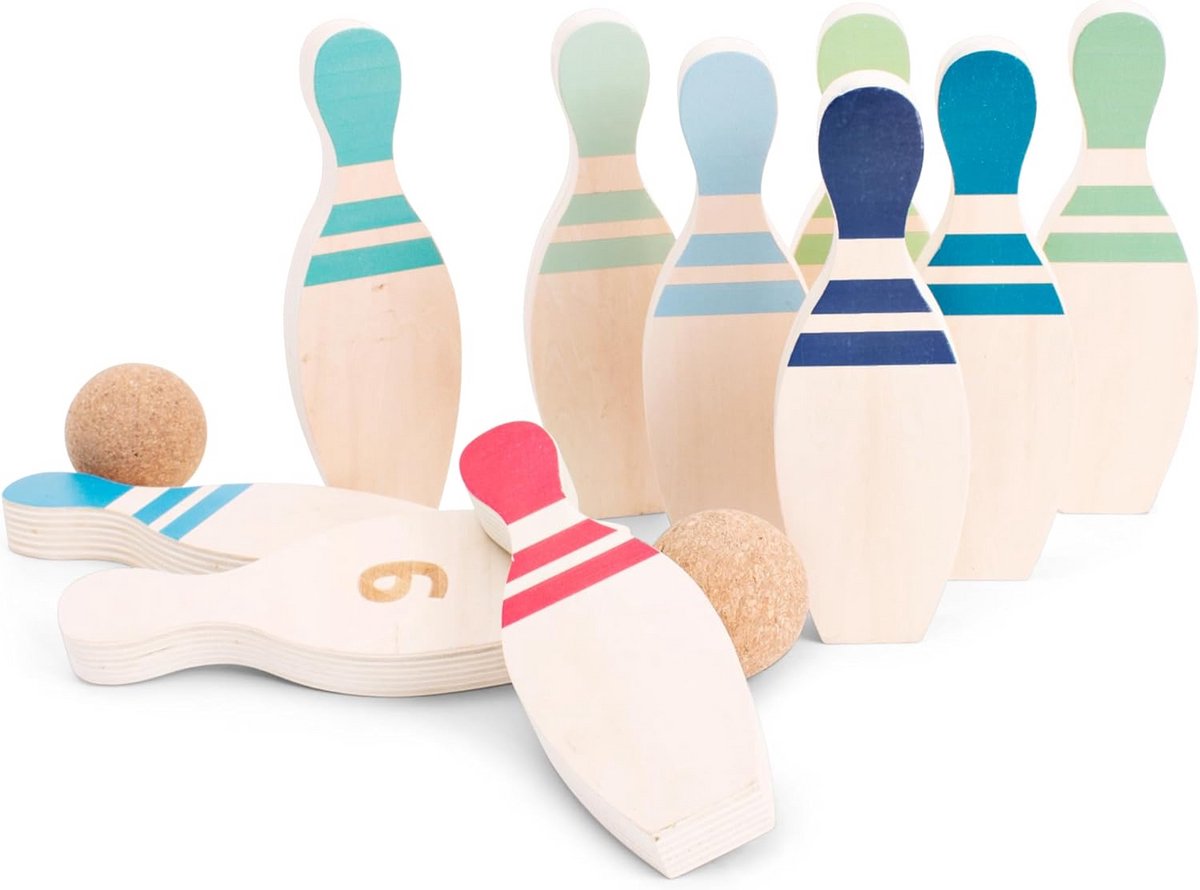 Houten Kegelspel voor Binnen en Buiten - Bowling Set voor Kinderen vanaf 3 Jaar