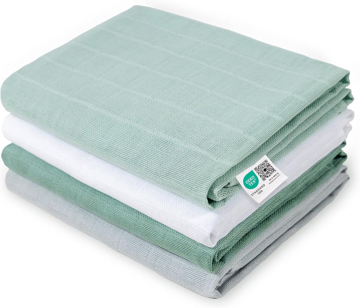 Set van 4 hydrofiele luiers zacht katoen 70x70 cm Oeko-Tex gecertificeerd