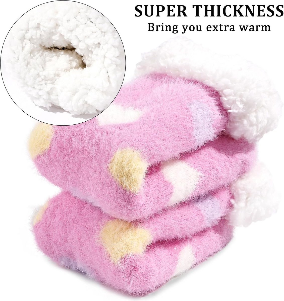 Dames Warme Fluffy Huissokken met Antislip voor Winter binnen — cadeau in Cadeau-ideeën - foto 6