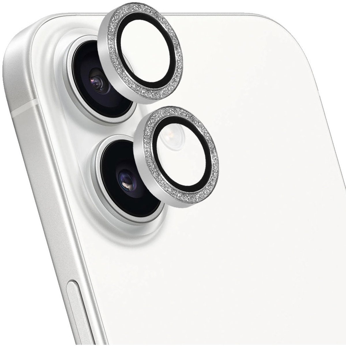 Mobiparts Screenprotector geschikt voor Apple iPhone 16 Plus Glazen | Mobiparts Camera Lens Protector - Case Friendly - Zilver