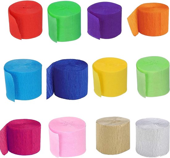 8 kleuren crêpepapier rollen crêpepapier voor het maken van bloemen crêpe rol 25 x 250 cm doe-het-zelf papieren bloemen 1 rol groene bloementape en 20 bloemendraadstelen doe-het-zelf decoraties