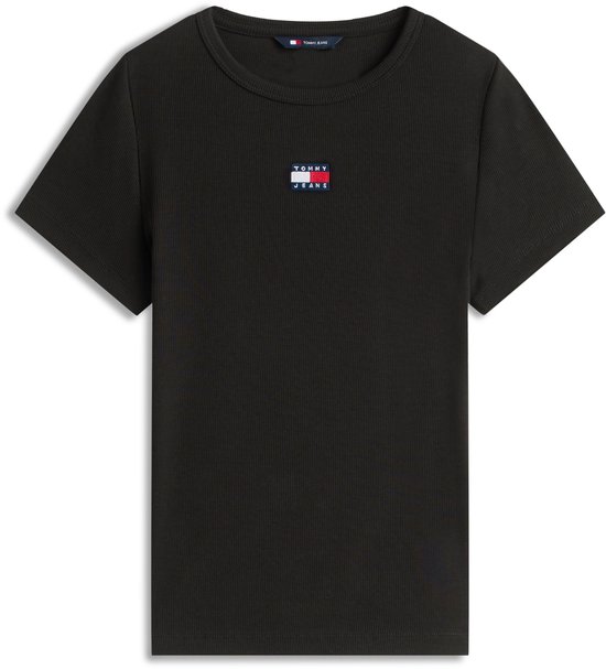 Tommy Hilfiger TJW Bby Rib Zwart T-Shirt Dames