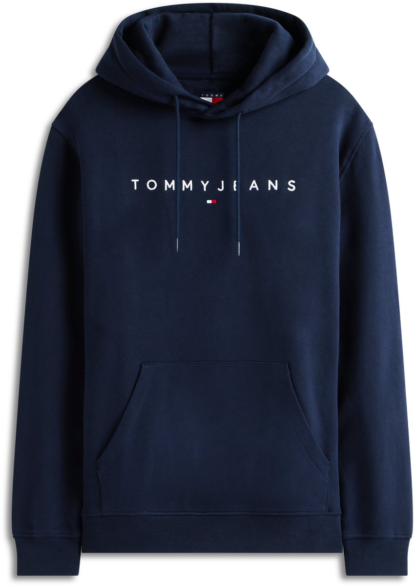 Tommy Jeans Trui Tjm Reg Linear Logo Hoodie Ext Dm0dm20746 C3q Dark Night /sweet Mannen Blauw