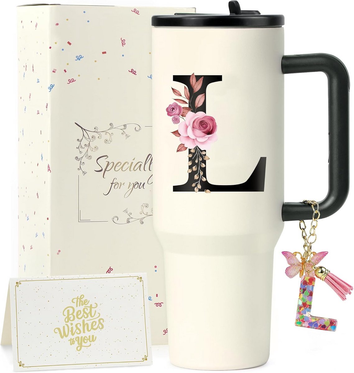 Thermosfles met Rietje RVS - Dubbelwandig Geïsoleerde Beker voor Dranken - Leuk Cadeau