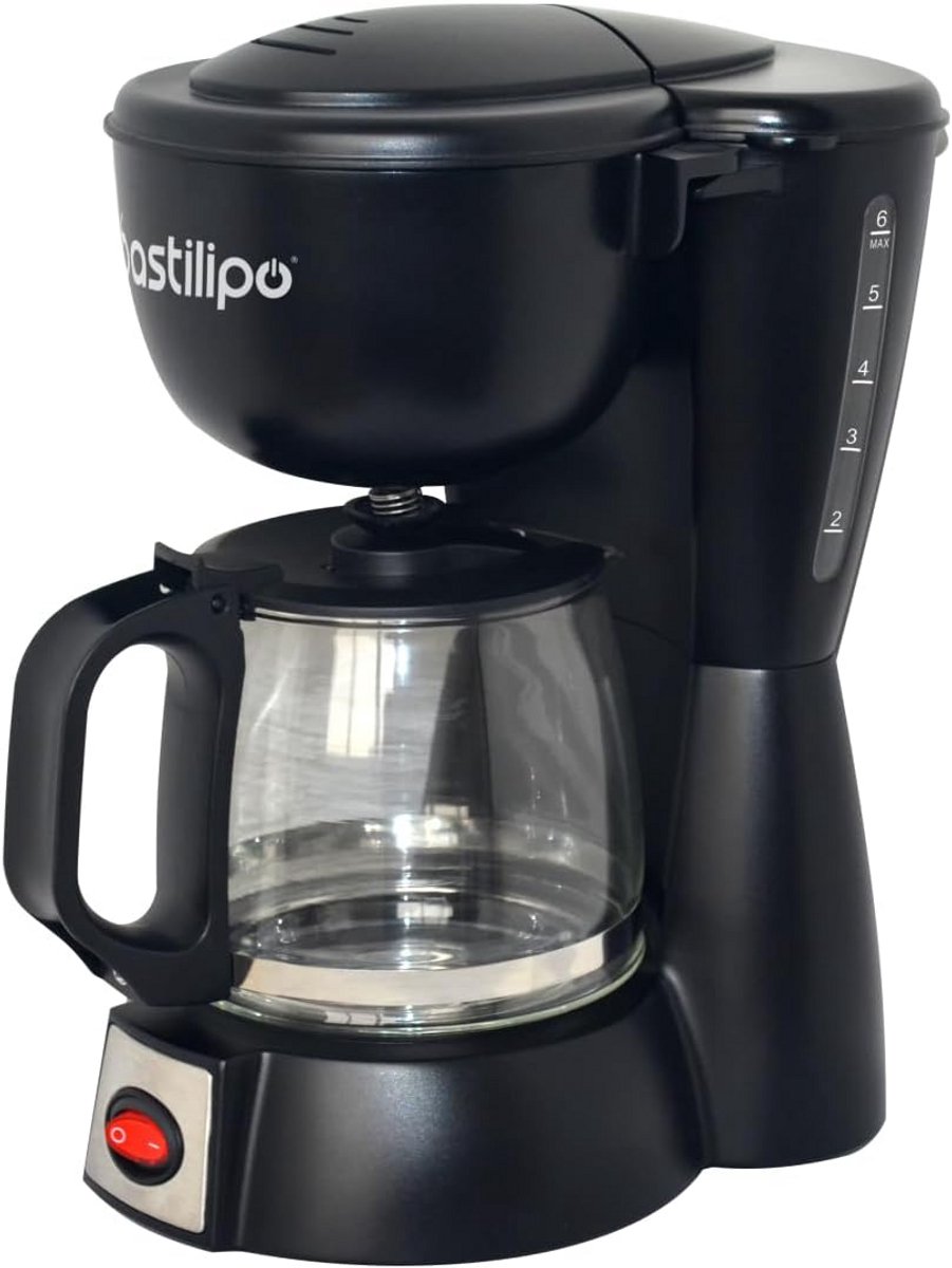 Koffiezetapparaat voor 6 kopjes - 600W - Zwart & Staal