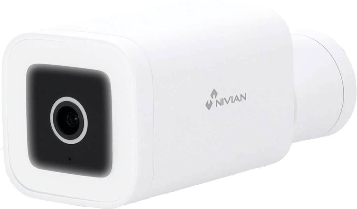 Nivian IPC-03-L Full HD 4MP Wi-Fi full-color buiten bullet camera met IR nachtzicht, Wit LED, WDR en gratis Tuya applicatie