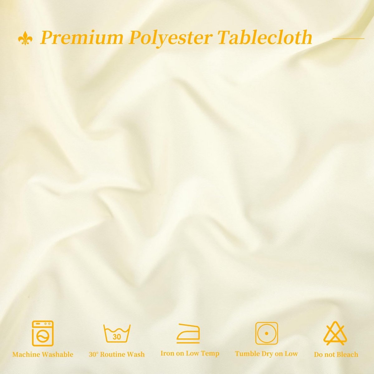 Set van 12 Grote Ronde Tafellakens Beige Polyester 304 cm Vlek- en Kreukbestendig