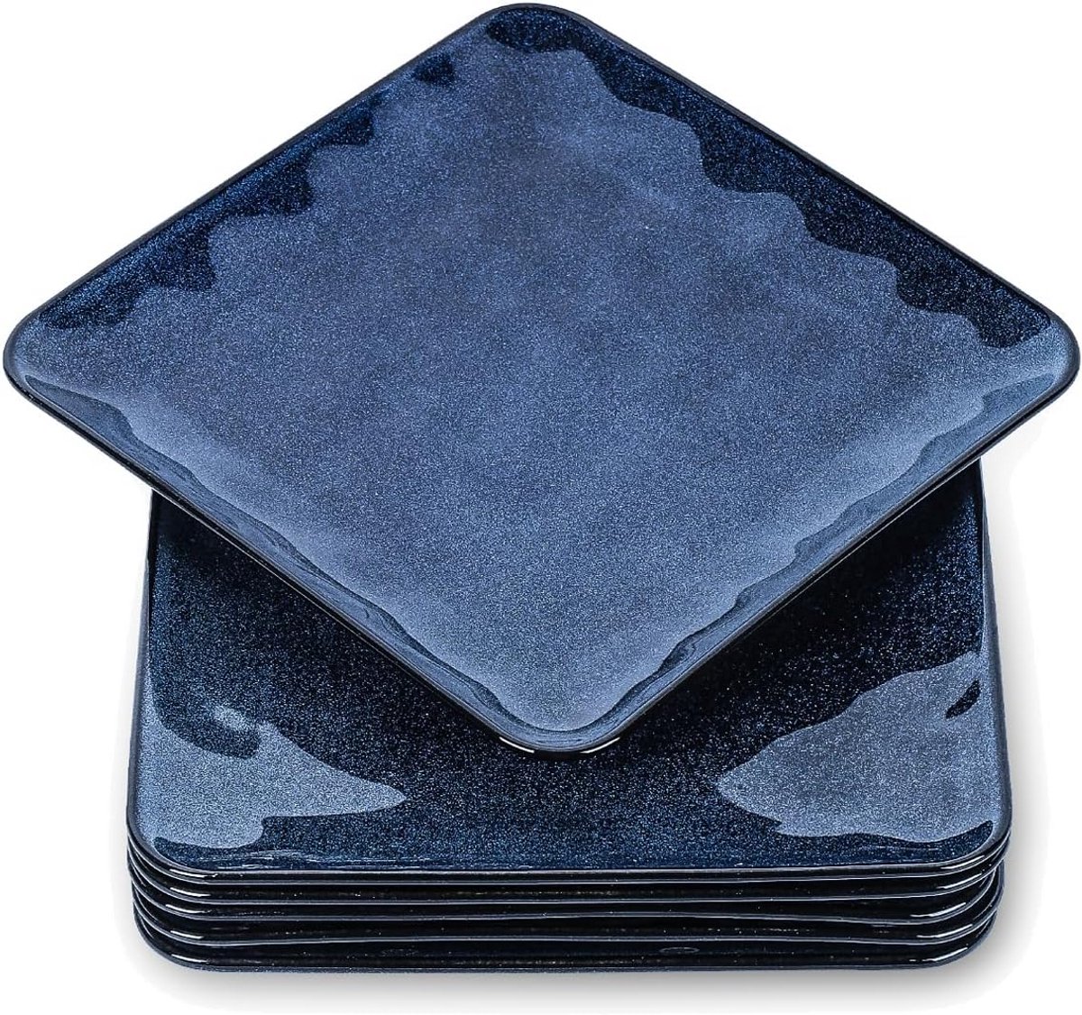 Set van 6 Vierkante Keramische Borden 20cm voor Diner, Dessert en Salade