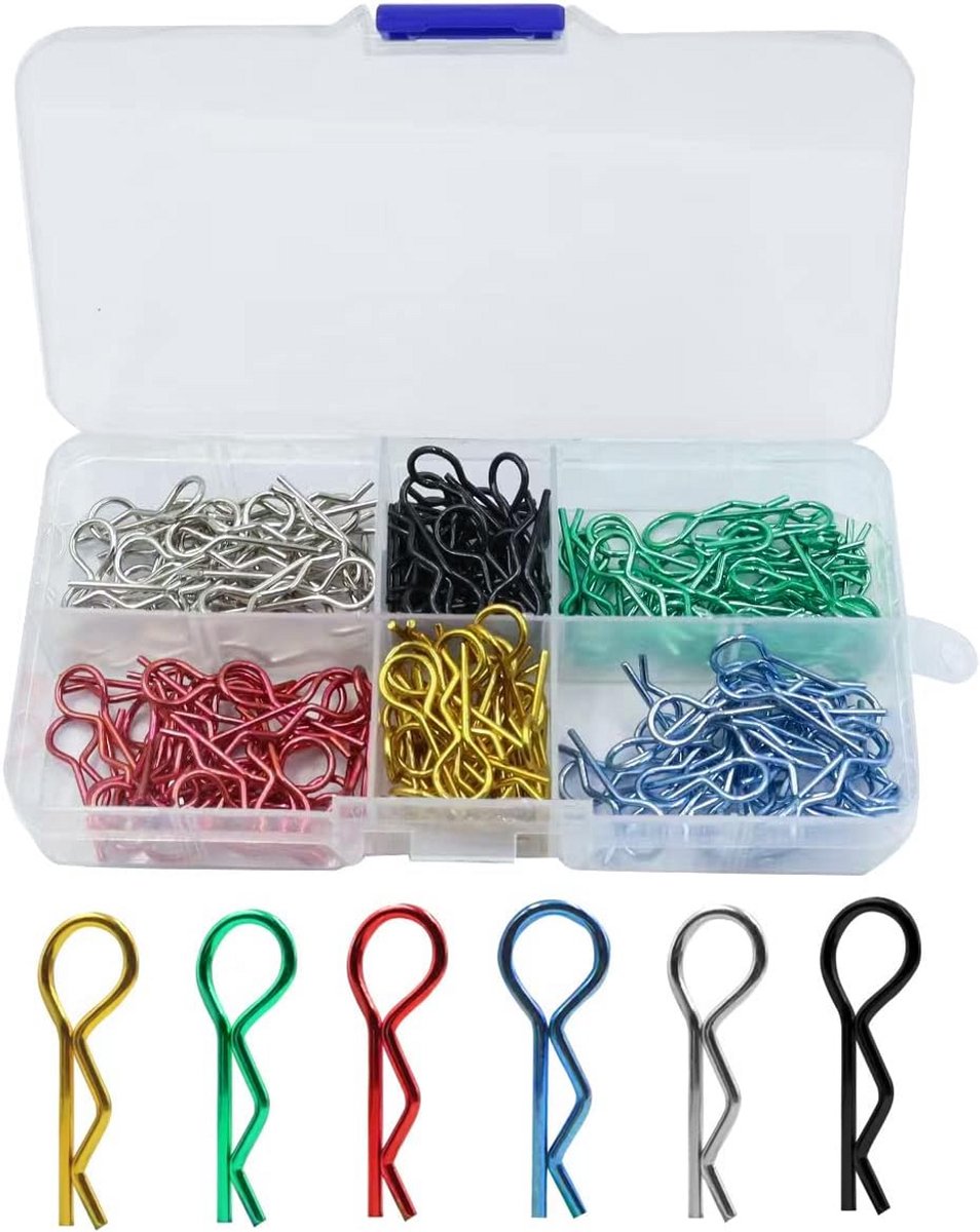 180x Universele RC Auto Carrosserie Clips R-Clips Staal voor Schaalmodellen 1/8 1/10 1/12