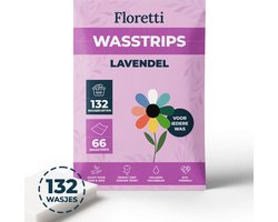 Floretti – Milieuvriendelijke Wasstrips – Lavendel – 132 wasbeurten – Wasstrips / Wasmiddeldoekjes / Wasdoekjes / Wasvellen / Laundry Sheets – Vegan – Voor alle kleuren en soorten was