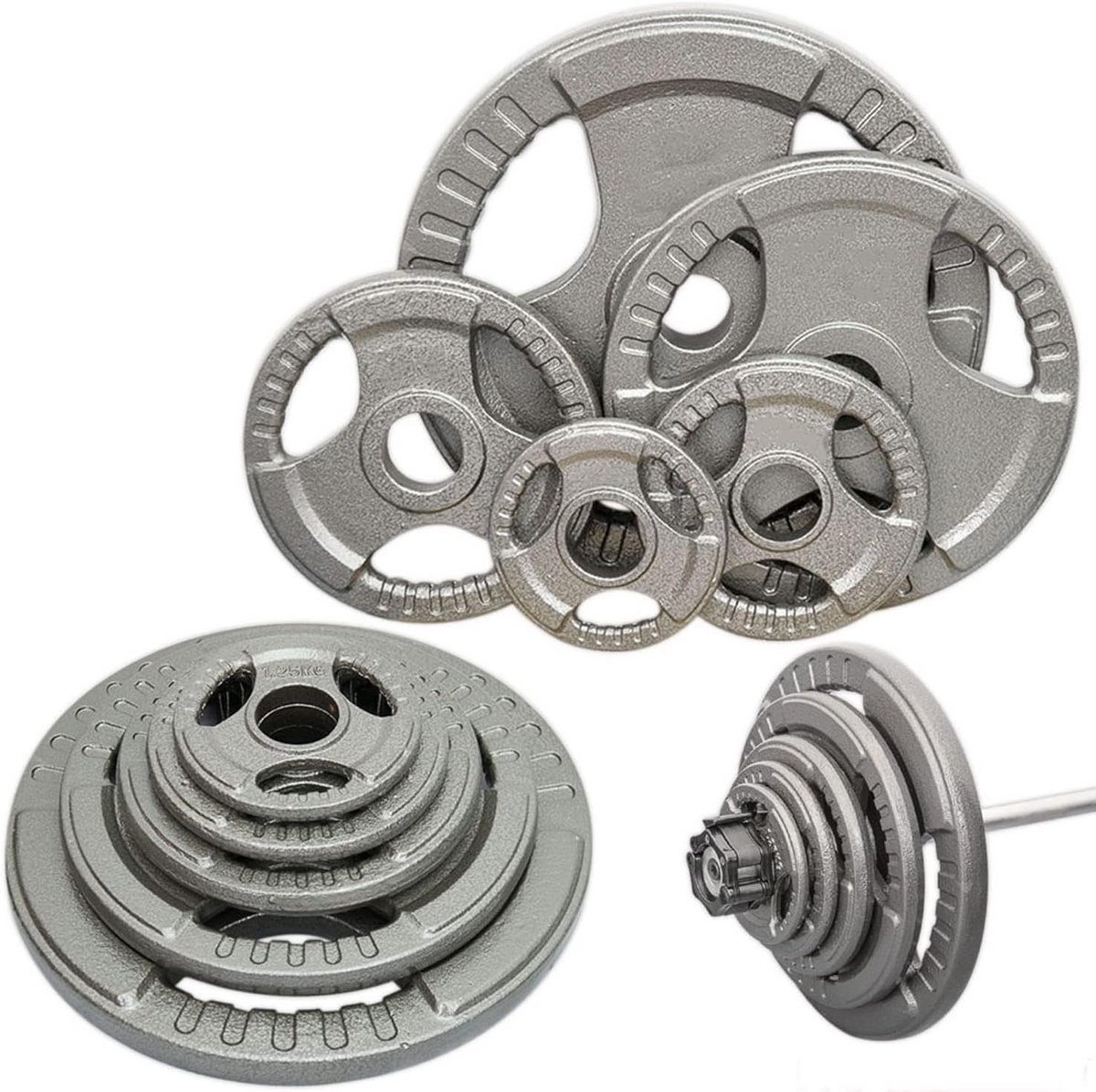 Gietijzeren Olympische Halterschijven Set 5cm Tri-Grip voor Krachttraining en Home Gym