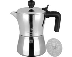 Moka Koffiezetapparaat voor 1 of 3 Kopjes - Design Italiaans Koffiezetapparaat