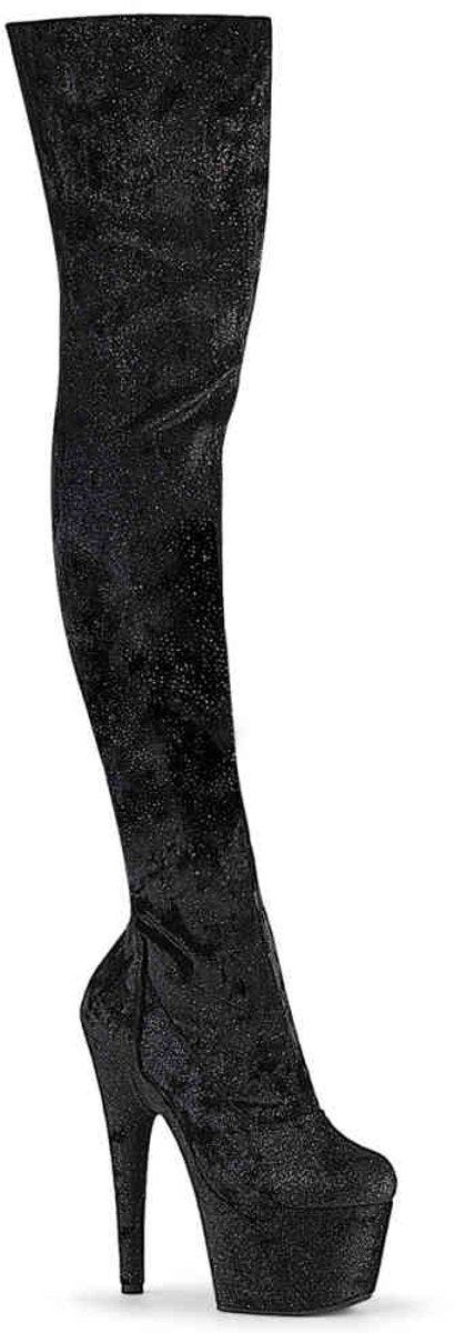 Pleaser - ADORE3000WR Plateau overknee Laarzen - US 8 - 38 Shoes - Zwart