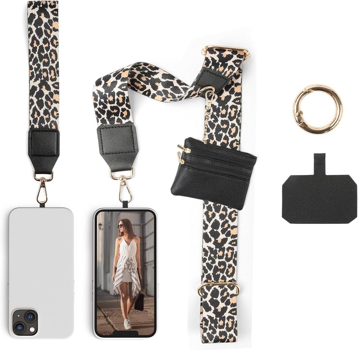 Telefoonband met Ritssluiting en Afneembare Clip voor Alle Smartphones