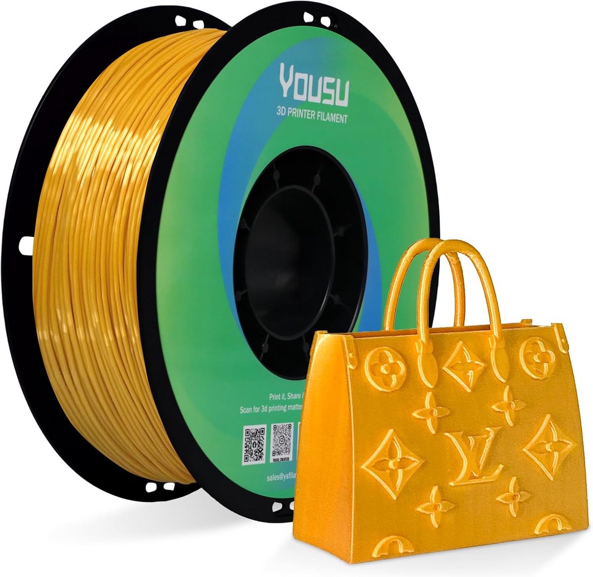 Flexibel 1.75 mm Zijdeachtig TPU Filament 95A voor 3D Printers - Gouden Kleur
