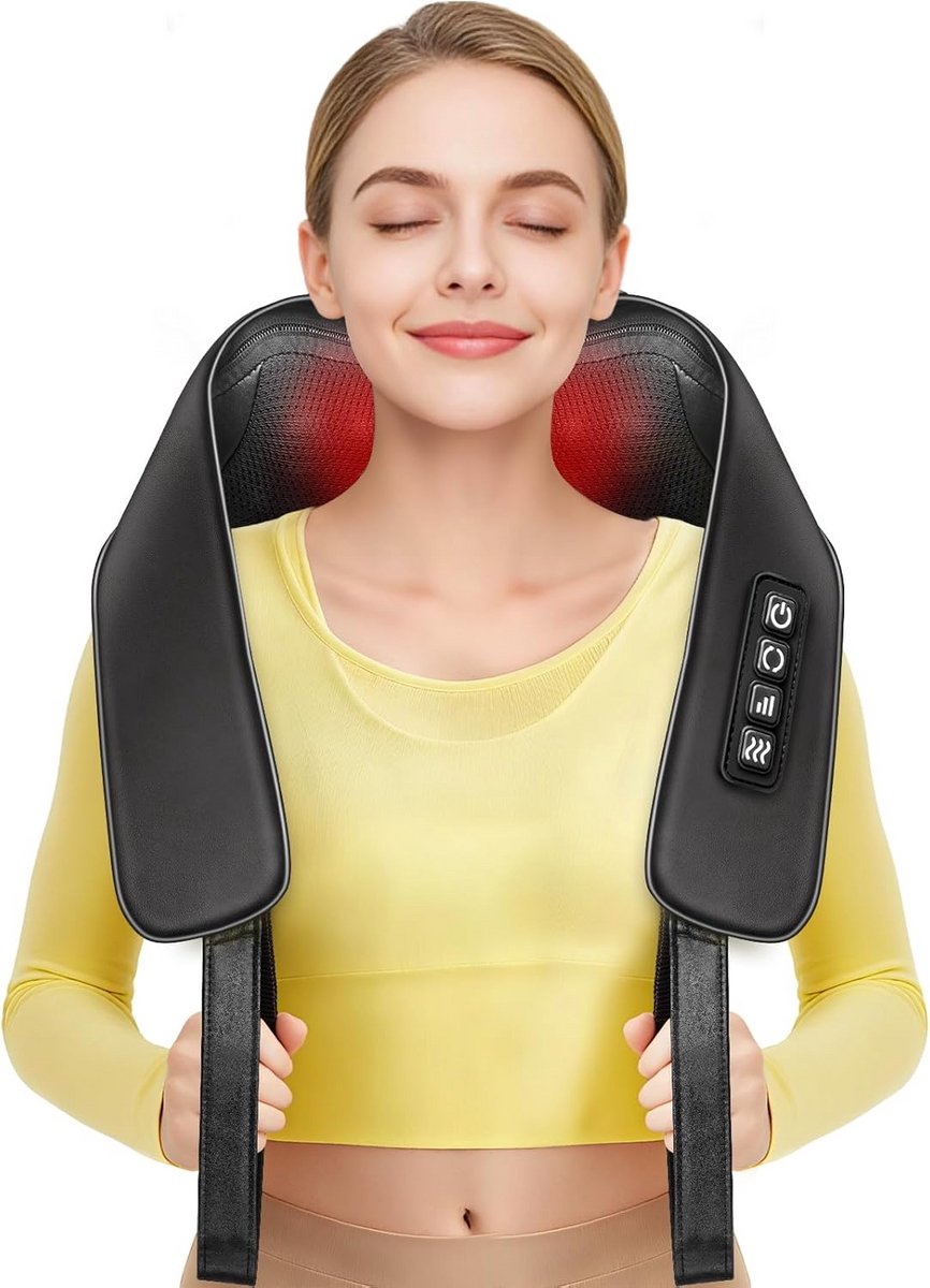 Elektrisch Shiatsu Massageapparaat met Warmte voor Nek, Rug, Schouders en Benen