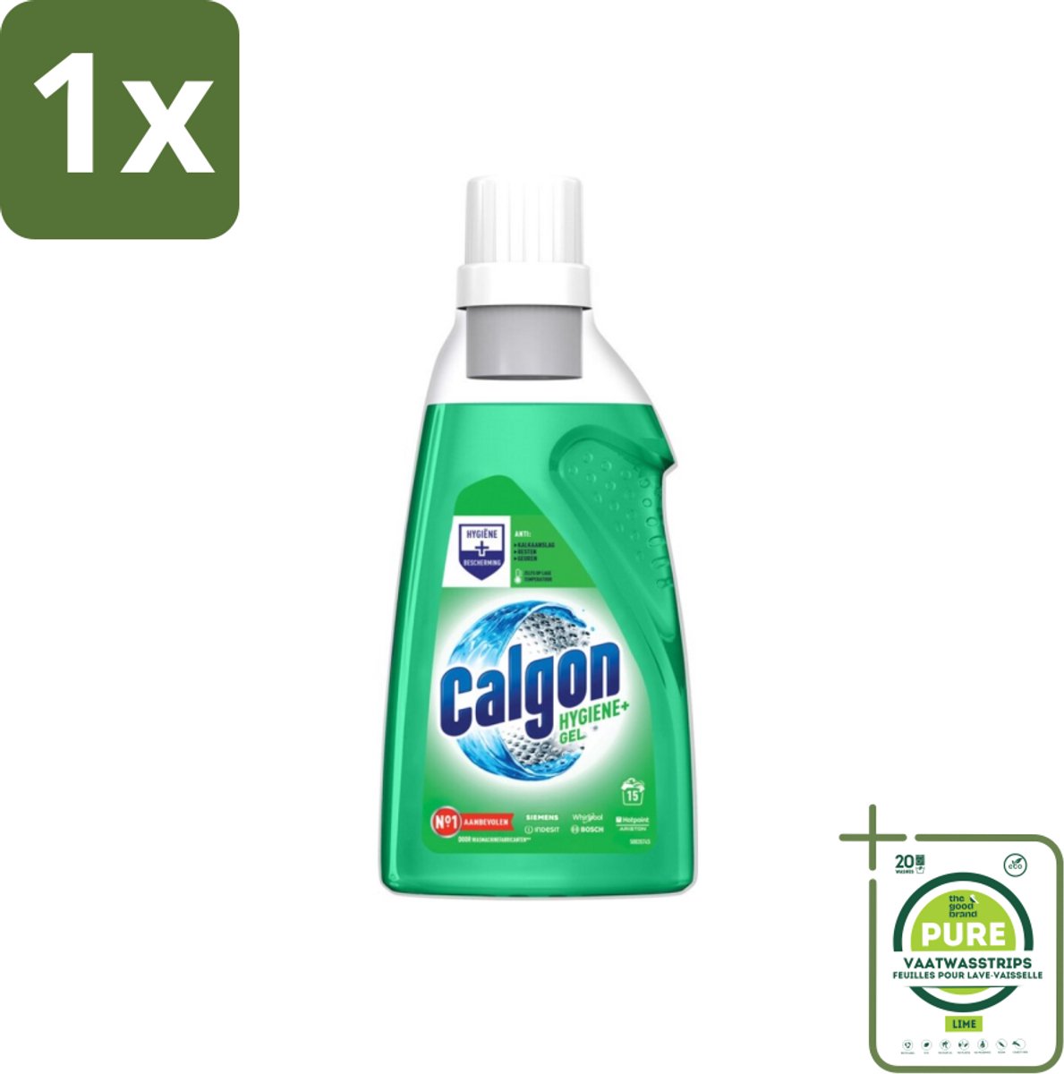 1 x Calgon – Wasmachinereiniger Gel – Hygiene+ – 750 ml - Wasmachinereiniger - Kalkpreventie - Wasmachine Hygiëne - Wasmachine Onderhoud - Geuren In Wasmachine