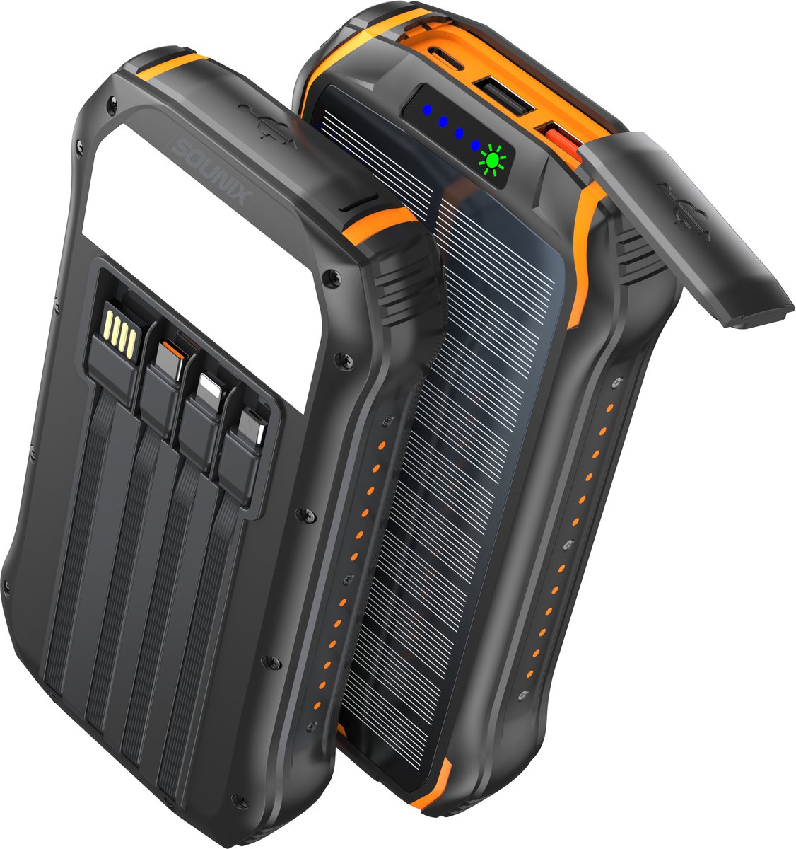 Sounix Powerbank 30000 mAh Zwart met Snellader en - Sounix - €39,98