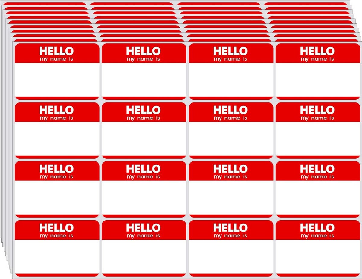 480 Stuks Rechthoekige Naamlabels Stickers Rood Blanco Schrijfbaar Zelfklevend
