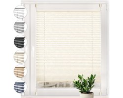 Plisségordijn Crush - Plissé raambekleding - Inkijk weren - Zonder boren te monteren - 75 x 140 cm - Ecru