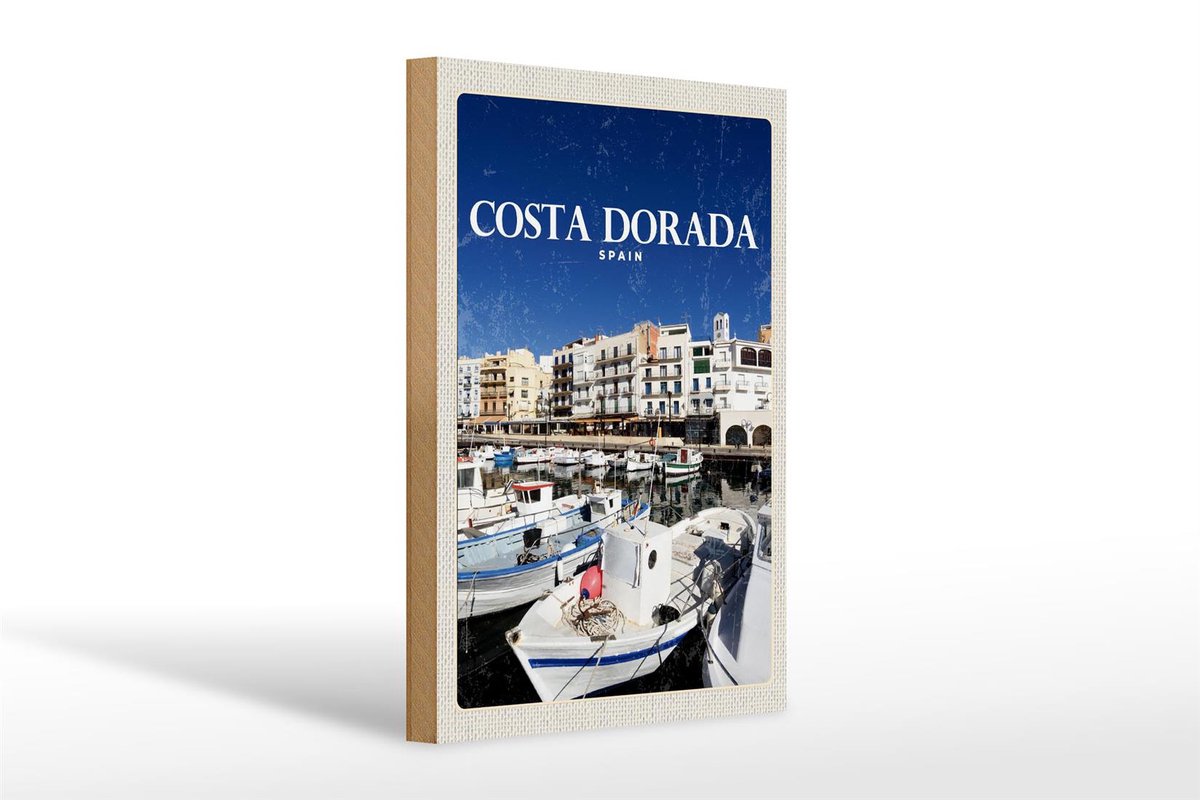 Femer Holzschild Reise 20x30cm Retro Coats Dorada Spain Meer Urlaub