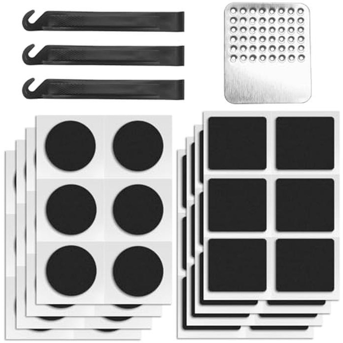 Fietsreparatieset 52-delig - Bandenreparatieset met Zelfklevende Pleisters en Metalen Vijl