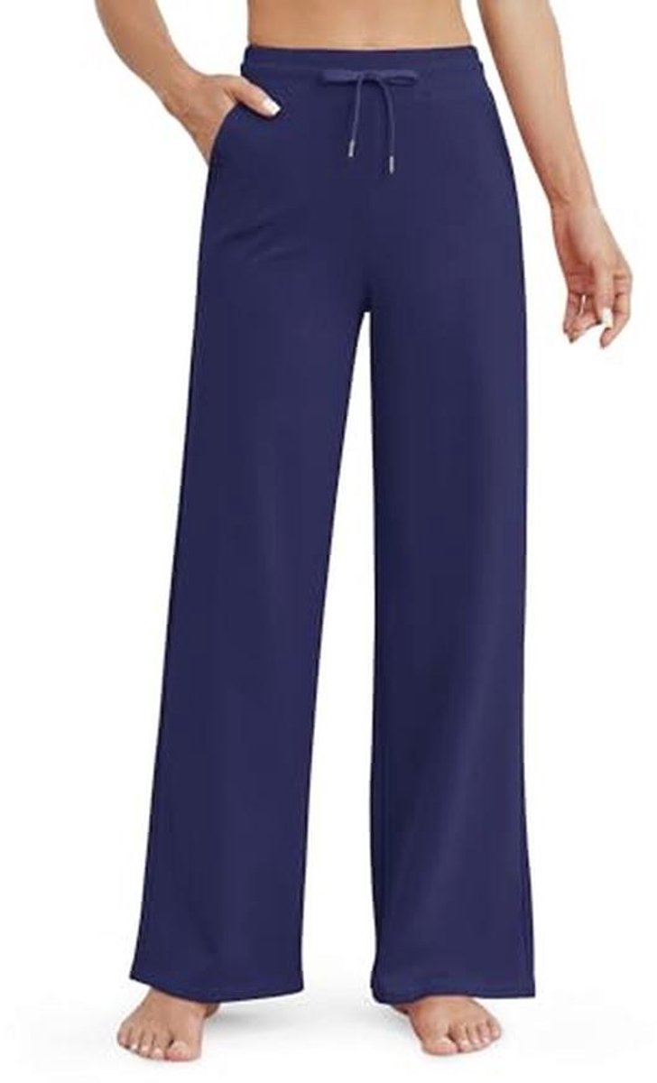 Yoga Broek voor Dames - Wijde Pijpen, Casual en Comfortabele Trainingsbroek met Zakken