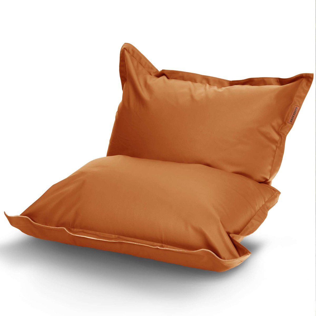 Green Bean® XXL reuzenzitzak van kunstleer met EPS-korrelvulling - 140 x 180 cm 380 liter - Zitzak zitkussen poef fauteuil vloerkussen lounge - Cognac
