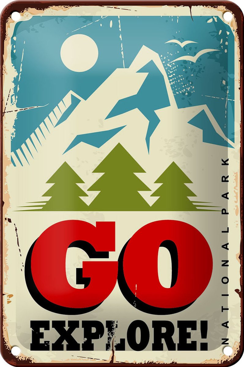 Blechschild Retro 12x18cm National Park go explore