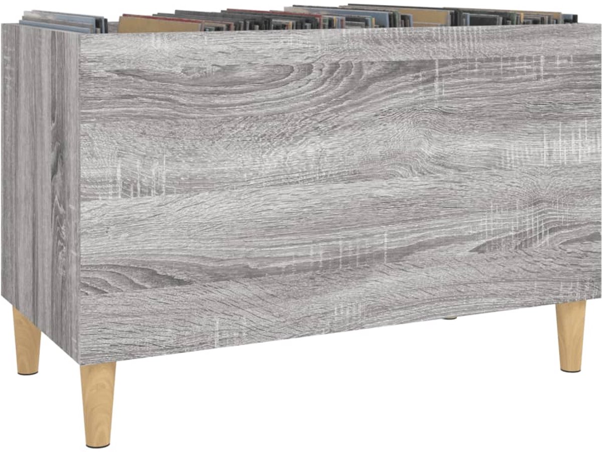 Platenspeler Meubel - LP-kast - Platenspelerkast - Draaitafelstandaard - Platenspelerstandaard - Vintage Displayplank - Grijs Sonoma Eiken