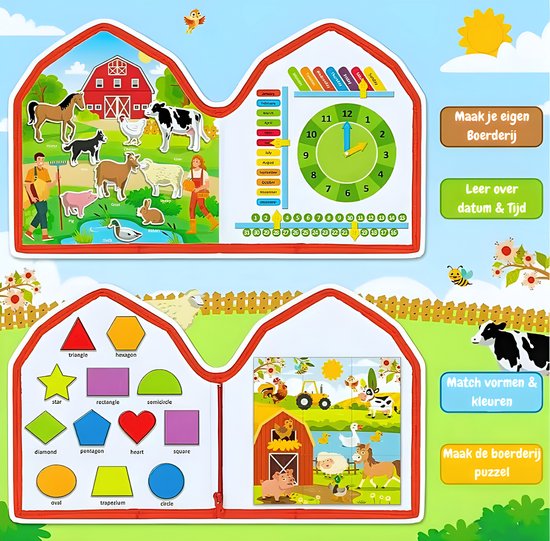 Mass Store - Montessori Activiteitenboek - Busy Board - Nederlands - Boerderij Thema - Educatief & Sensorisch Speelgoed van Merkloos — afbeelding 2
