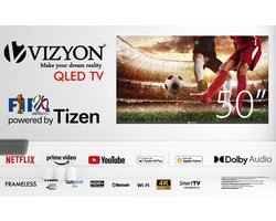 Vizyon Televisie - QLED - Smart TV - 4K - HDR - 50 inch - Ultra HD
