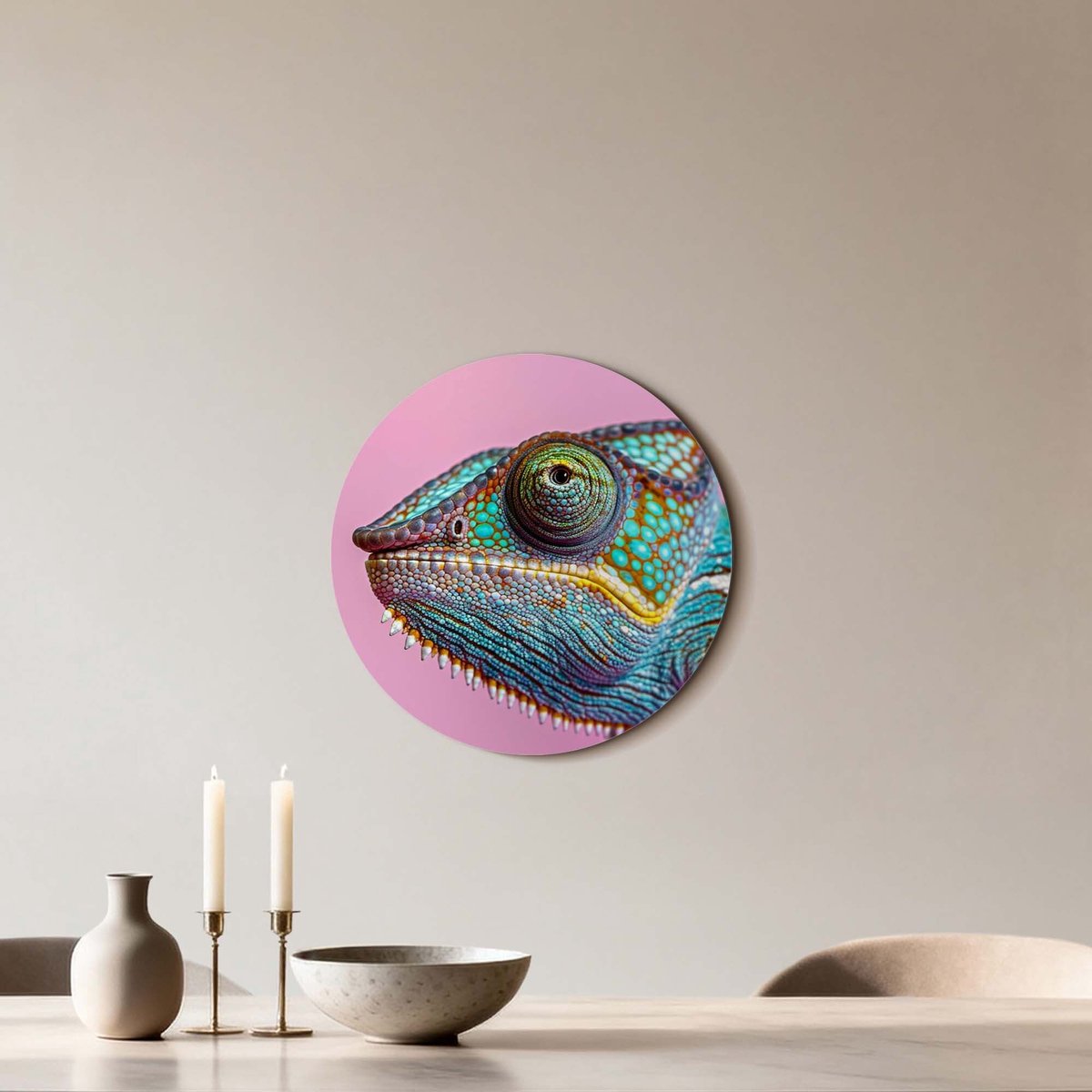 KitchenArt - Tropical Gaze - Muurcirkel Binnen - ø 40 cm - Wandcirkel - Mét Ophangsysteem - Wanddecoratie - Muurdecoratie