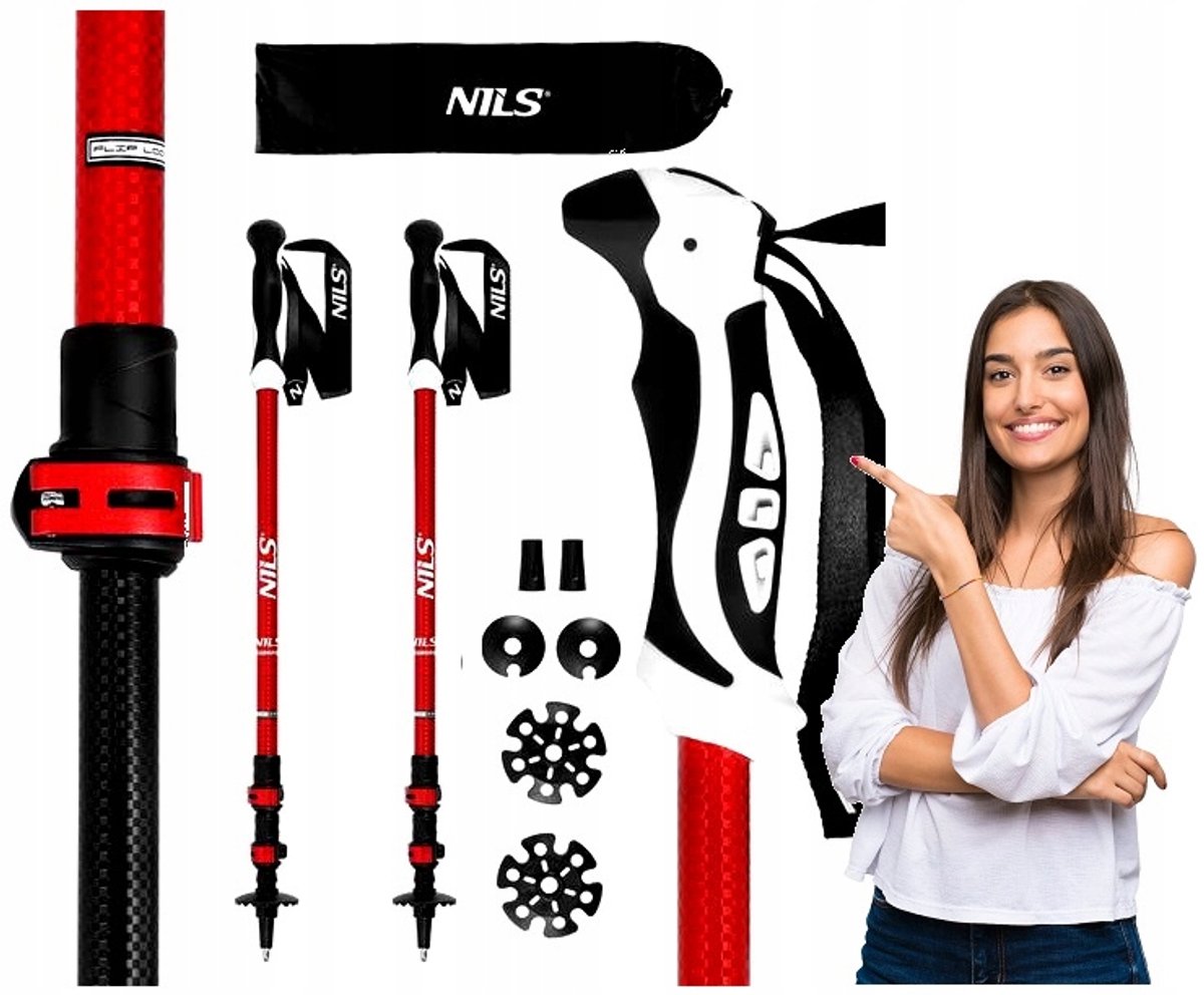 Nils TK8601 Trekkingstokken - Verstelbaar Aluminium, 135cm