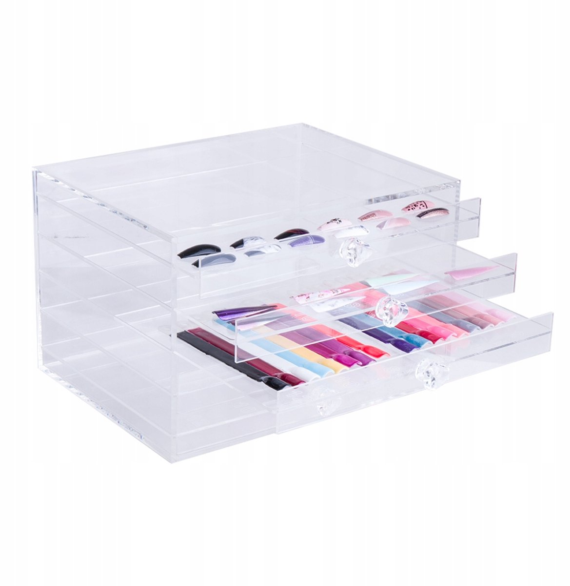 Acryl Nagel Tip Organizer met 6 Uitschuifbare Lades