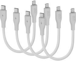 Oplaadkabel geschikt voor iPad air 1 2 2017 2018 2019 2020 2021 met Apple Lightning ingang kabel - 30cm - 4 stuks - Kort - Wit