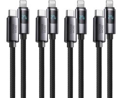 Usb C kabel geschikt voor Apple iPhone, iPad en AirPods - Past op 14, 13, 12, 11, x, 8, 7, se pro plus max air 1 2 - Oplaadkabel - Oplaadsnoer - Lader - 4 stuks