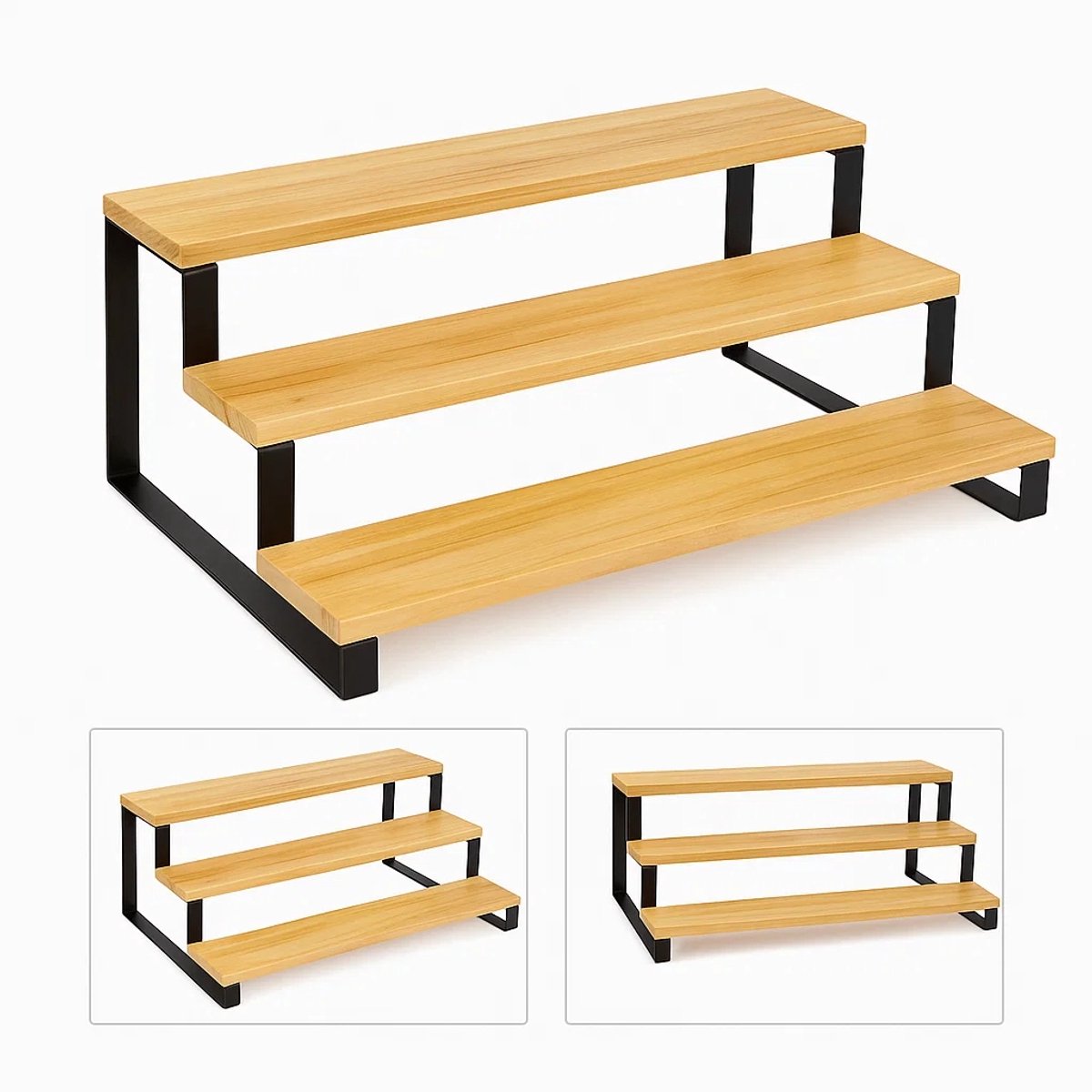 Keukenrek Kruiden Organizer 3 Niveaus Houten Stijl