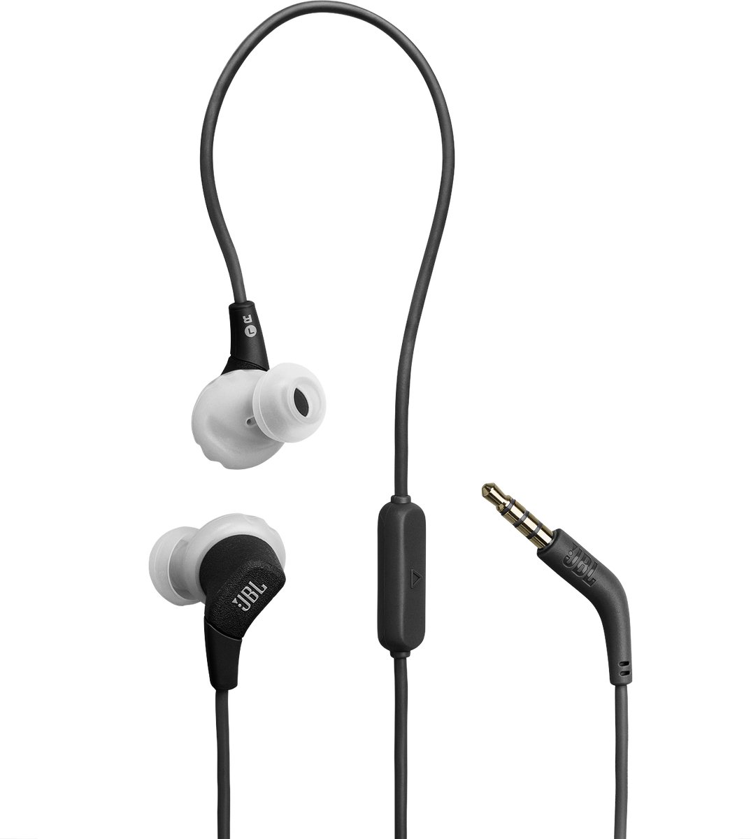 JBL Endurance Run 3 - Bedrade Sport Oordopjes - In-ear met FlipHook & TwistLock - Oortjes - 3.5 mm Koptelefoon Aansluiting - IP65 - Hardlopen & Fitness - Zwart