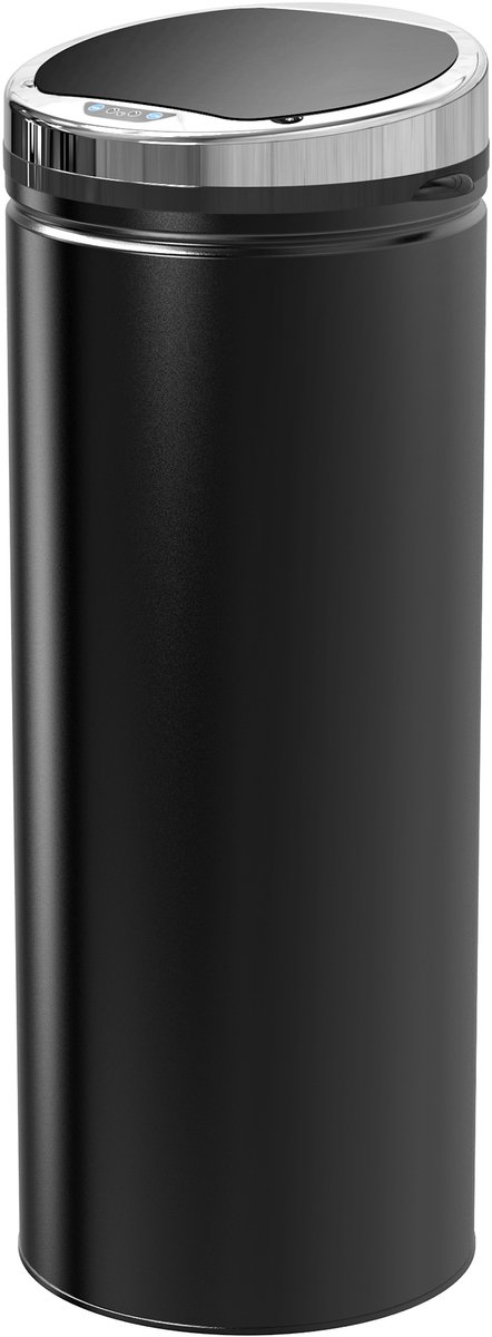 4goodz Sensorprullenbak Met Binnenbak 40 liter - Zwart/Zilver
