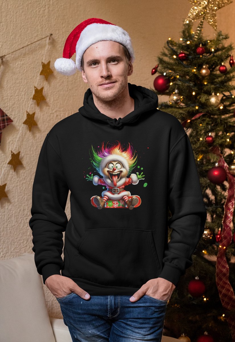 Crazy Santa - Kersttrui - Kerst Trui Zwart - Grappig Kersttrui - Maat XXL - Limited Edition