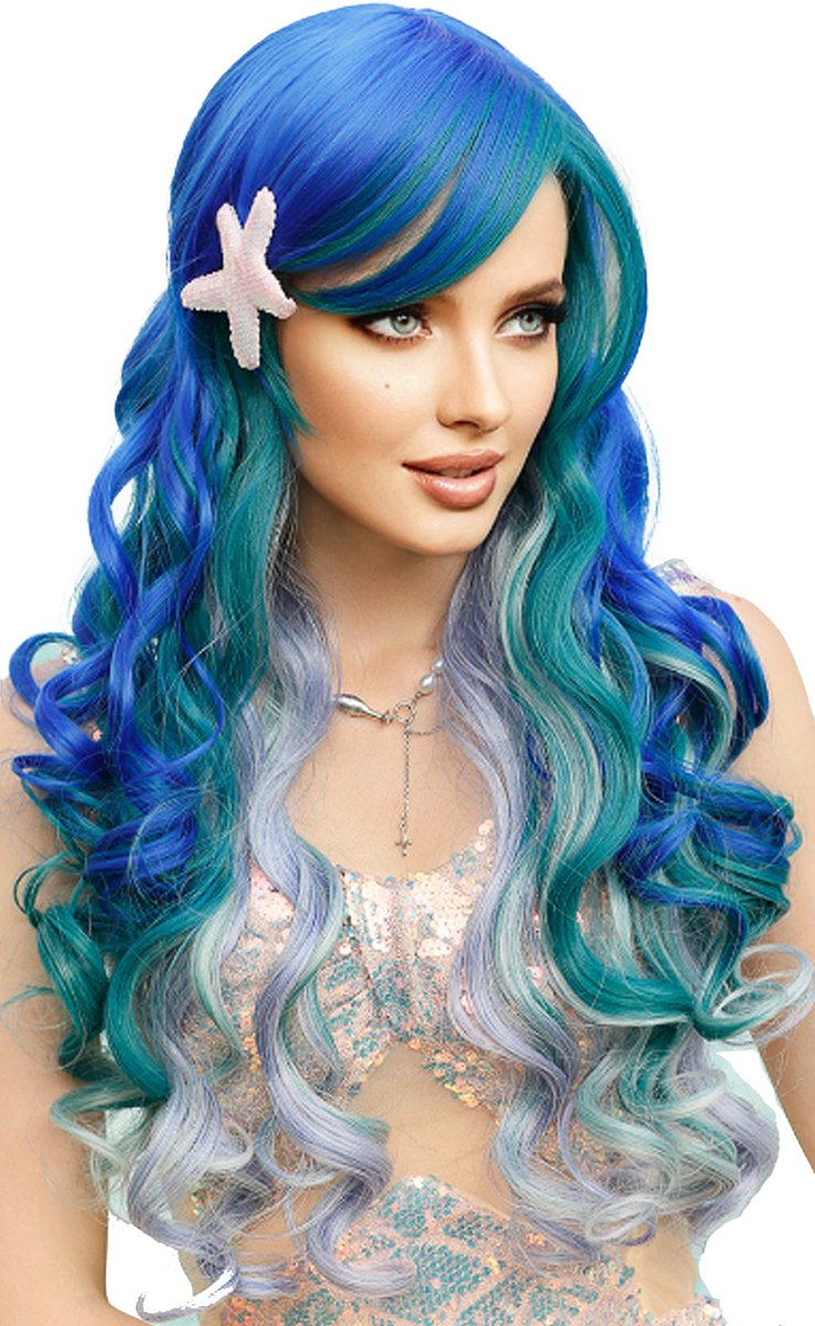 EYUSALL Barbie Kleurige Pruik - Lange Krullende Kwaliteitspruik voor Cosplay, Kostuum & Halloween Feesten