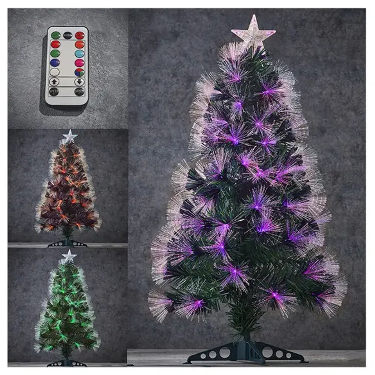Luca Lighting - Greenville boom fibre optic multicolour 95led 60 function controller remote controller - h90xd40cm - Woonaccessoires en seizoensgebondendecoratie  (Europese stekker )