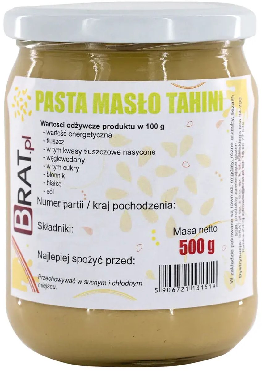 BRAT Tahini – Sesampasta – 100% natuurlijk – Romige consistentie – Geen toevoegingen